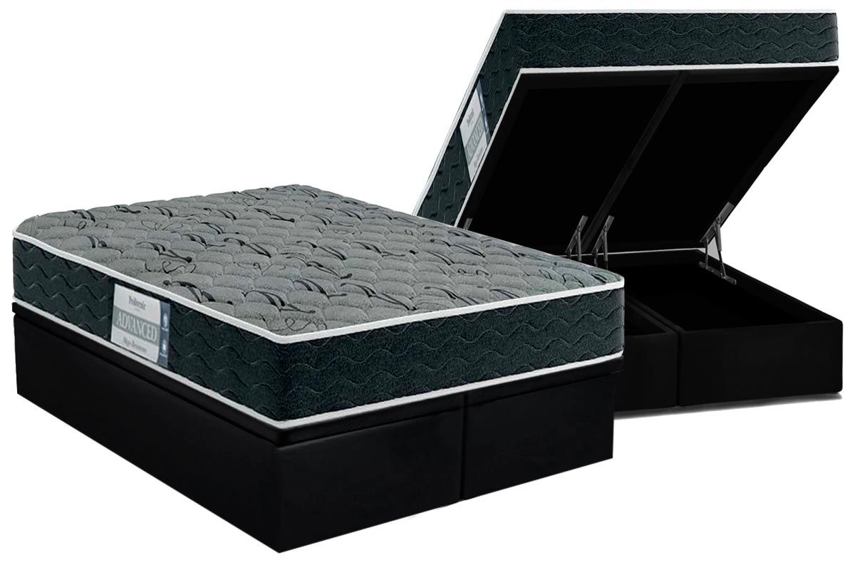 Cama Box Baú CRC +Colchão Espuma D33 Mega Probel