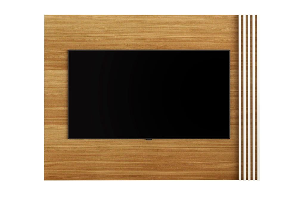 Painel Home p/ TV até 42 Pol PL3004 Ripado 115x150cm Amêndoa/Off White Tecno Mobili