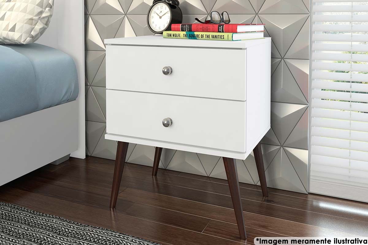 Mesa Cabeceira RT 3032 c/2 Gavetas Mel Movelbento