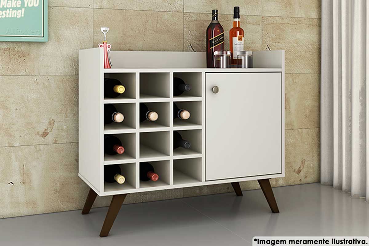 Bar de Sala Jantar RT 3111 c/1 Porta e Adega p/ 12 Garrafas Movelbento