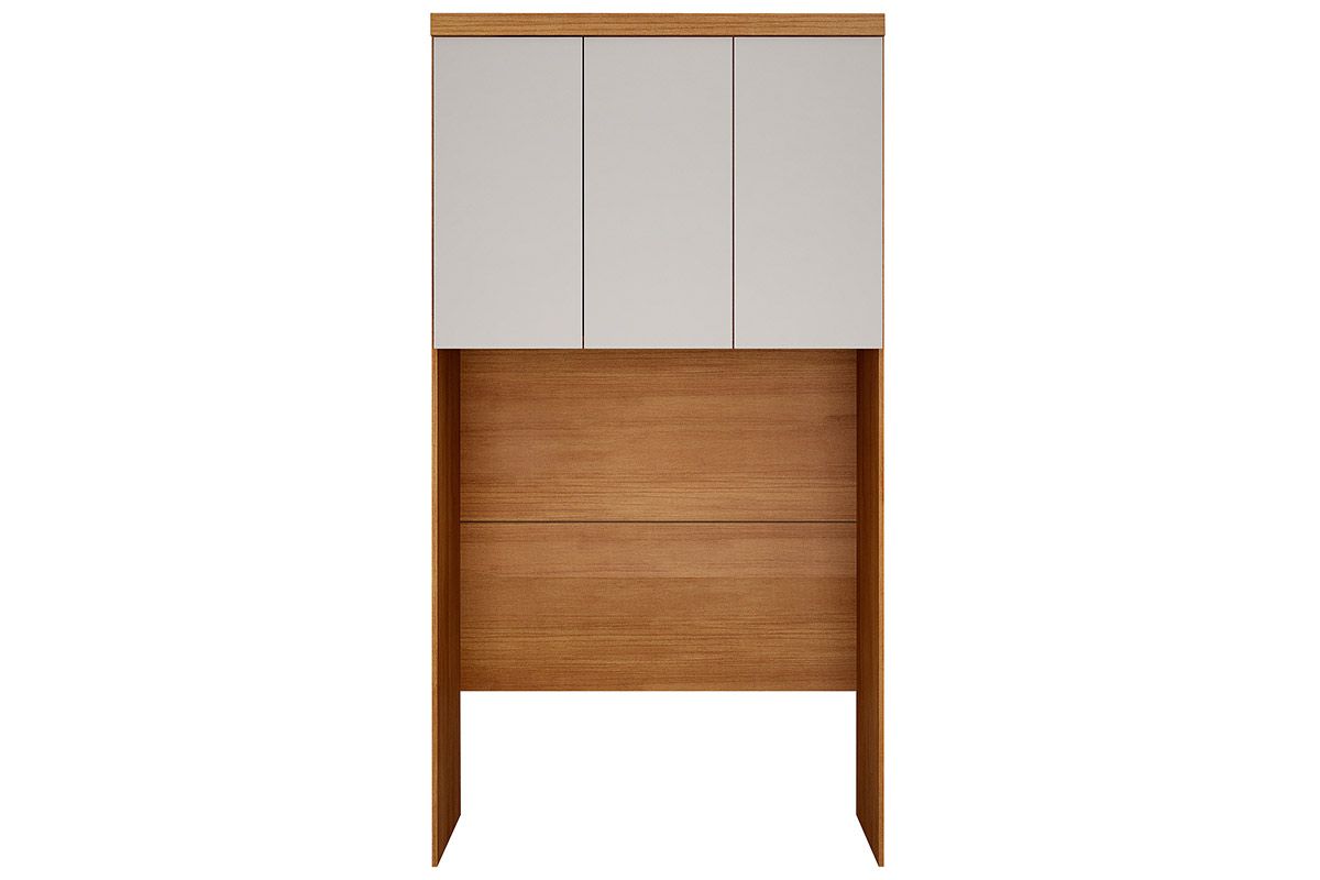 Modulado de Quarto Armário Ponte Aéreo Solteiro Rizon/Linea c/3 Portas Neve N. Horizonte