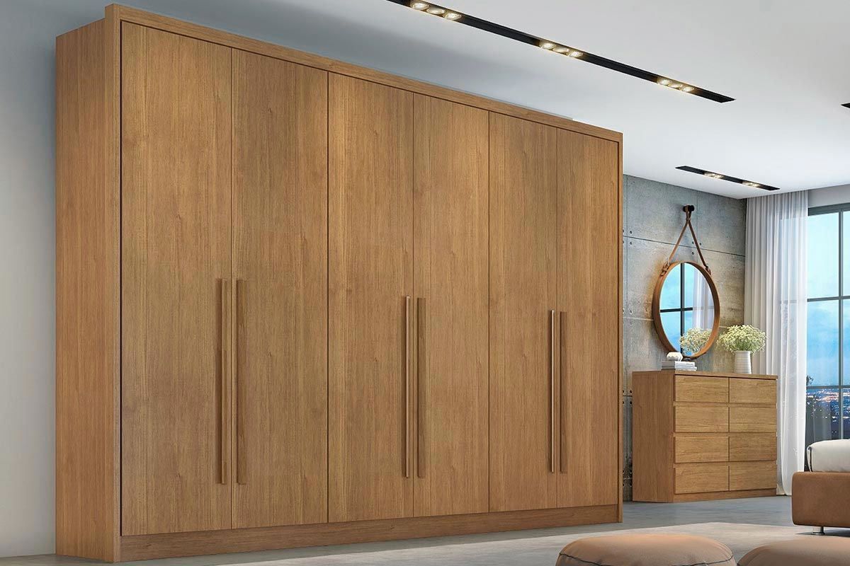 Guarda Roupa Casal 6 Portas 6Gavs Robust/Livorno Canela N. Horizonte