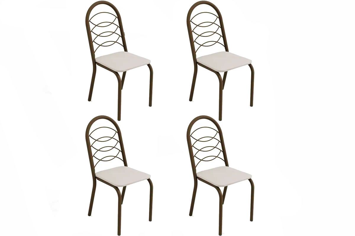 Cadeira Jantar Holanda 4C009BRZ Aço Kit 4 Uni Kappesberg