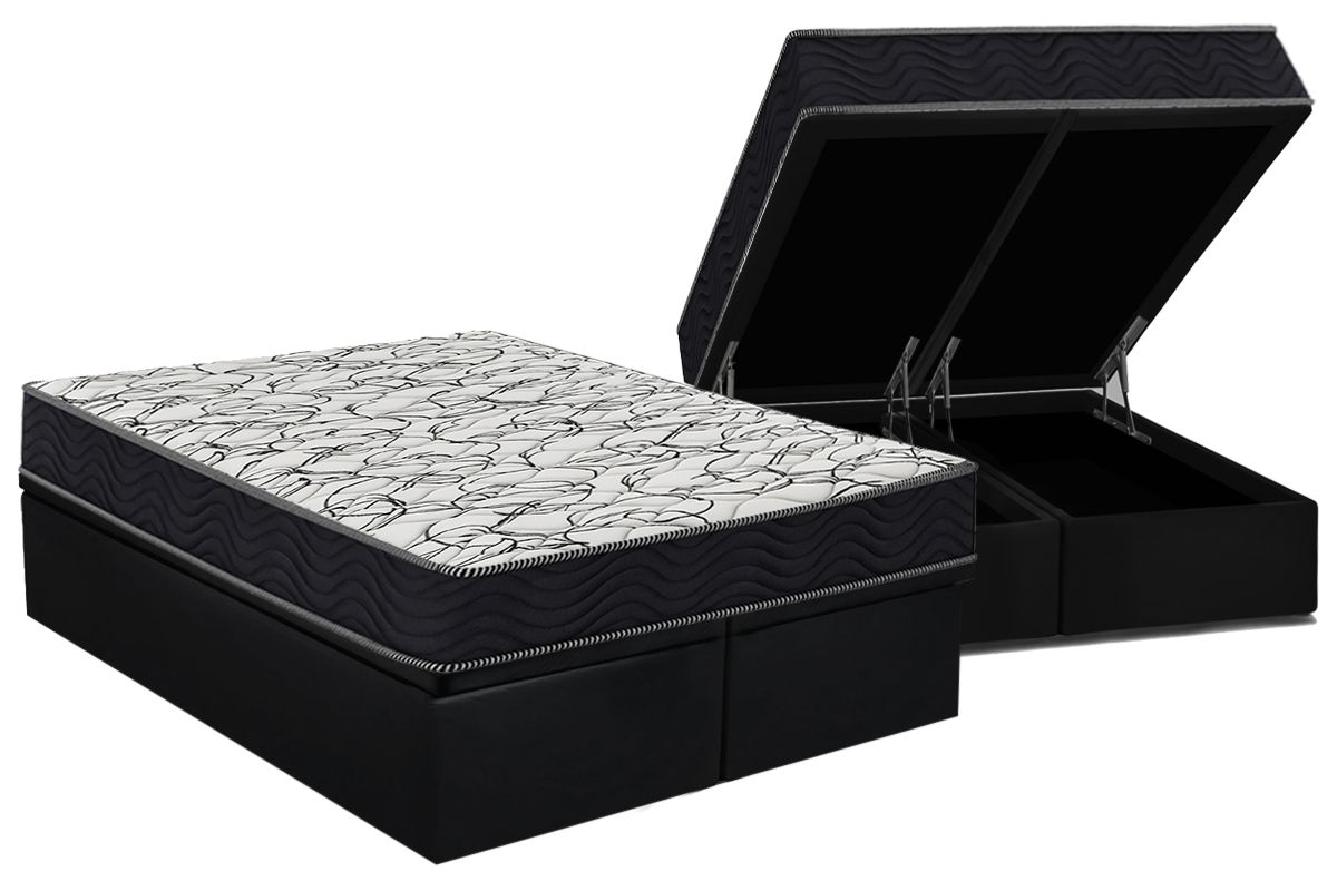 Cama Box Baú CRC +Colchão Ortopédico Airtech Ortobom