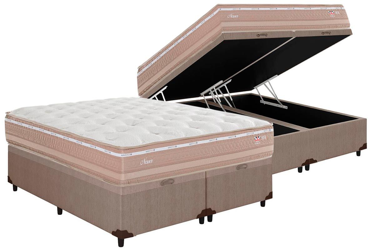 Cama Box Baú CRC +Colchão Molas Nesser Herval