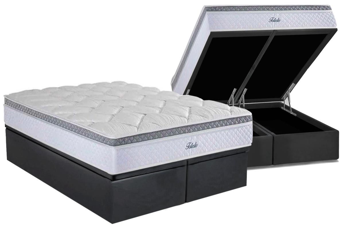 Cama Box Baú CRC +Colchão Molas Toledo Herval