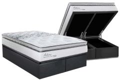 Conjunto Baú - Colchão Herval Molas Ensacadas MasterPocket Adore + Cama Box Baú Universal CRC Camurça Gray