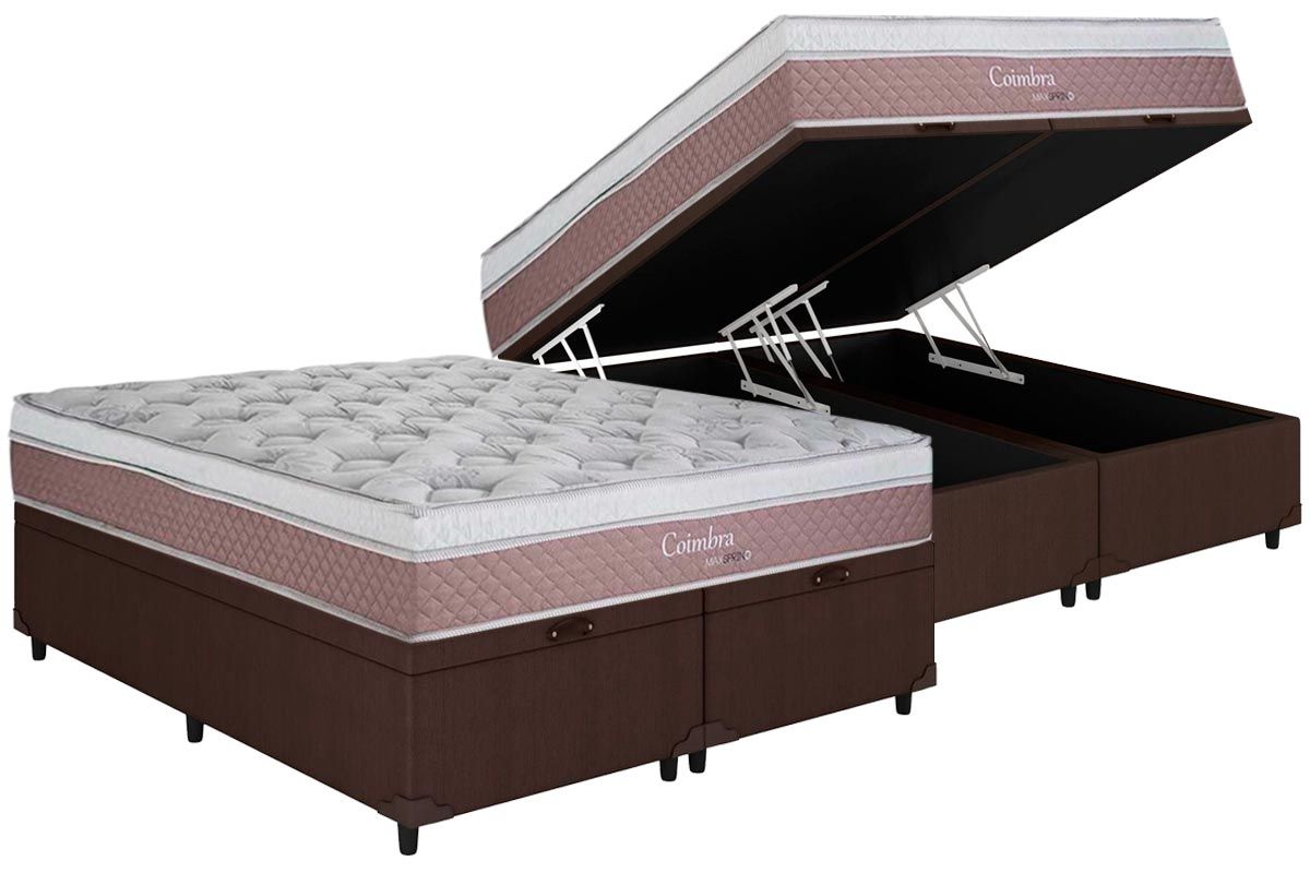 Cama Box Baú CRC +Colchão Molas Coimbra Herval