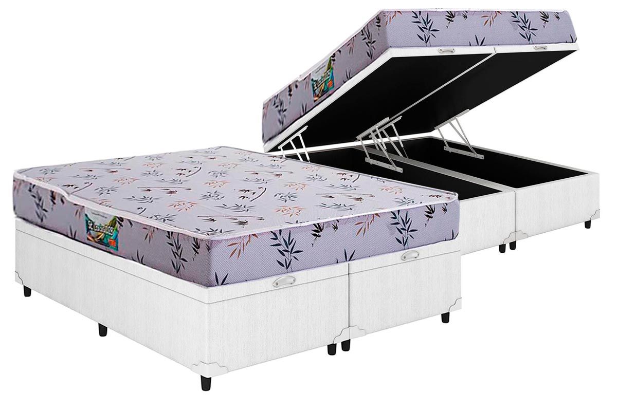 Cama Box Baú CRC +Colchão Espuma D28 St Louis Herval