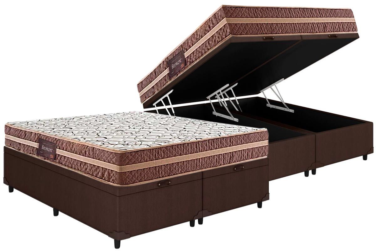 Cama Box Baú CRC +Colchão Ortopédico Besmont Herval