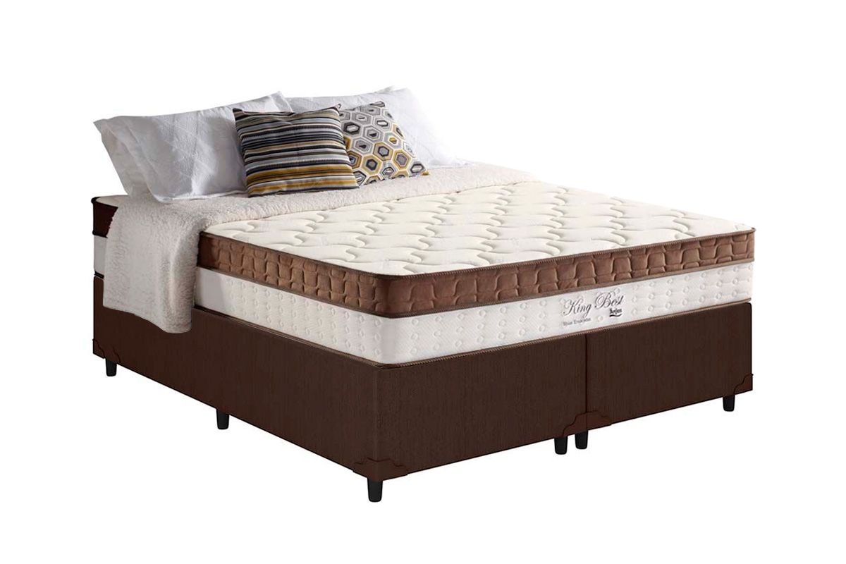 Cama Box CRC +Colchão Molas New King Anjos