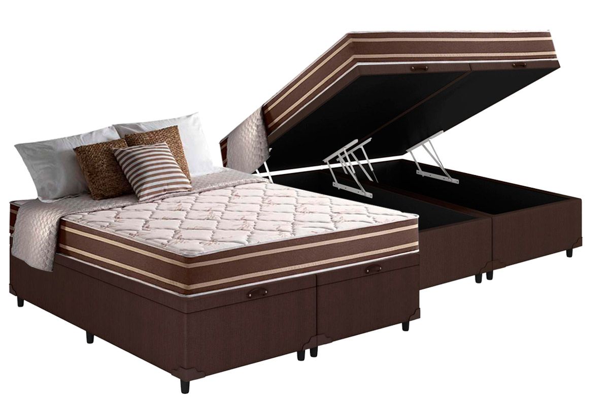 Cama Box Baú CRC +Colchão Molas Duo Sono Anjos