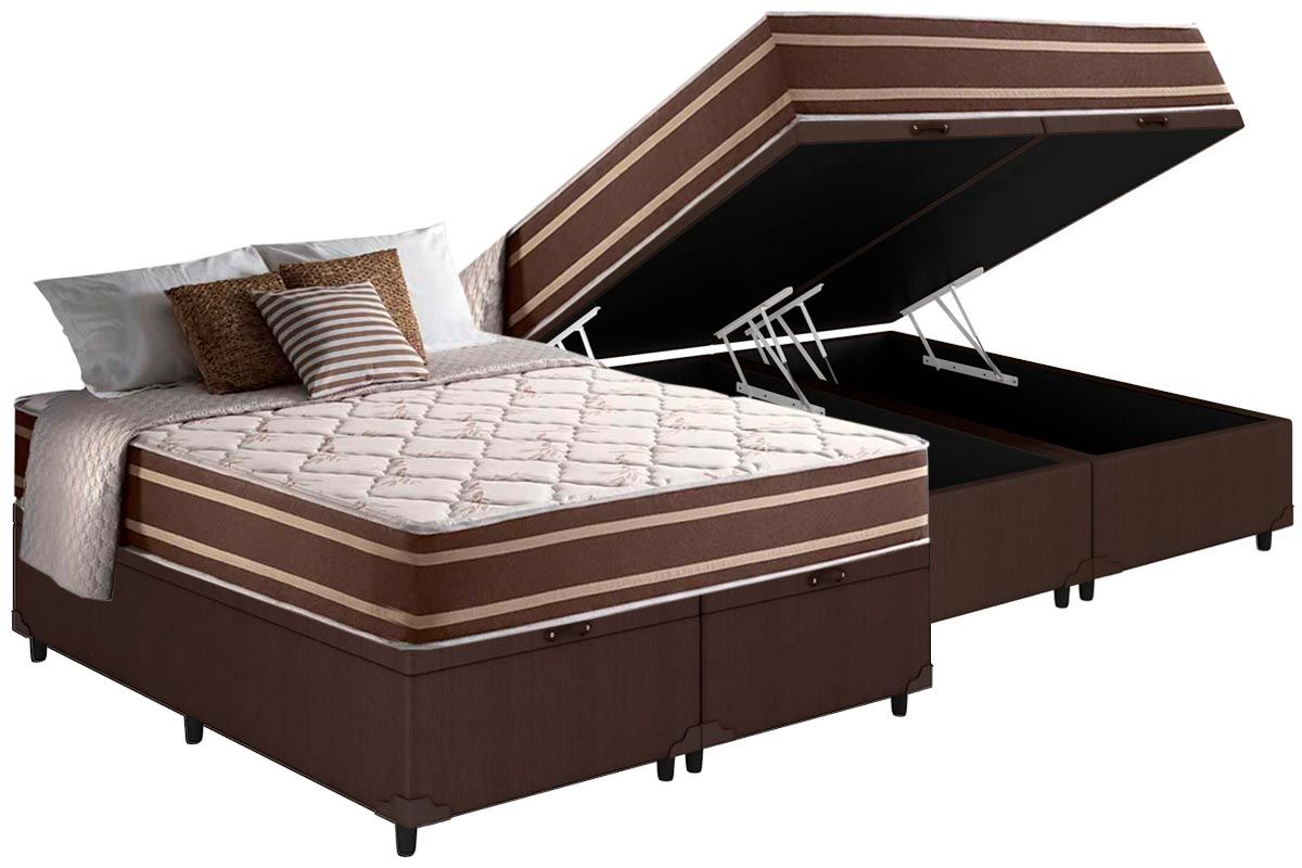 Cama Box Baú CRC +Colchão Molas Duo Sono Anjos