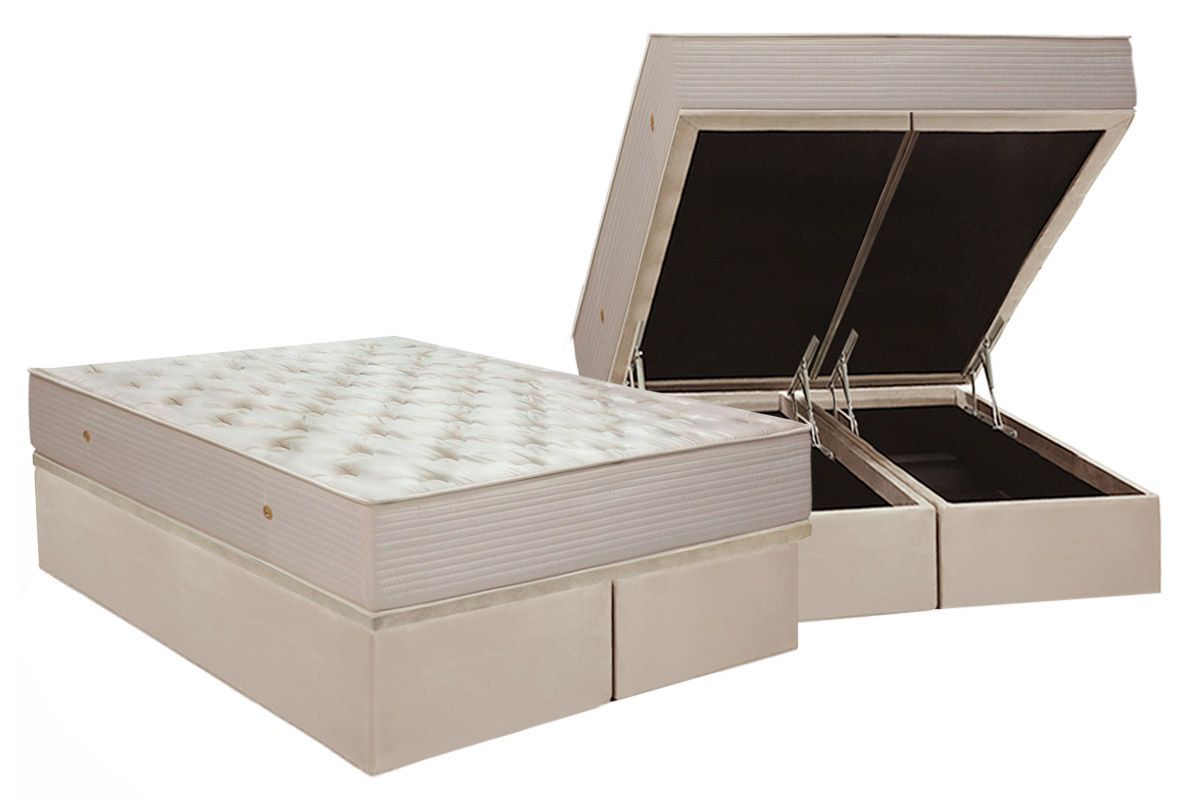 Cama Box Baú CRC +Colchão Molas Orthotel SLX Ortobom