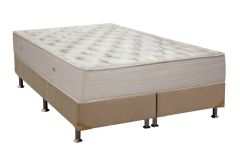 Cama Box: Colchão Molas Ortobom Hotelaria Nanolastic Orthotel Superluxo + Base CRC Suede Clean