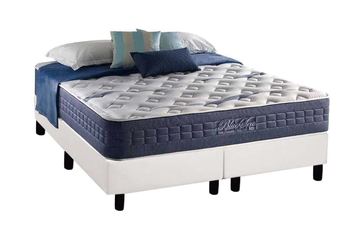 Cama Box Filhão +Colchão Molas Blue Sea Anjos