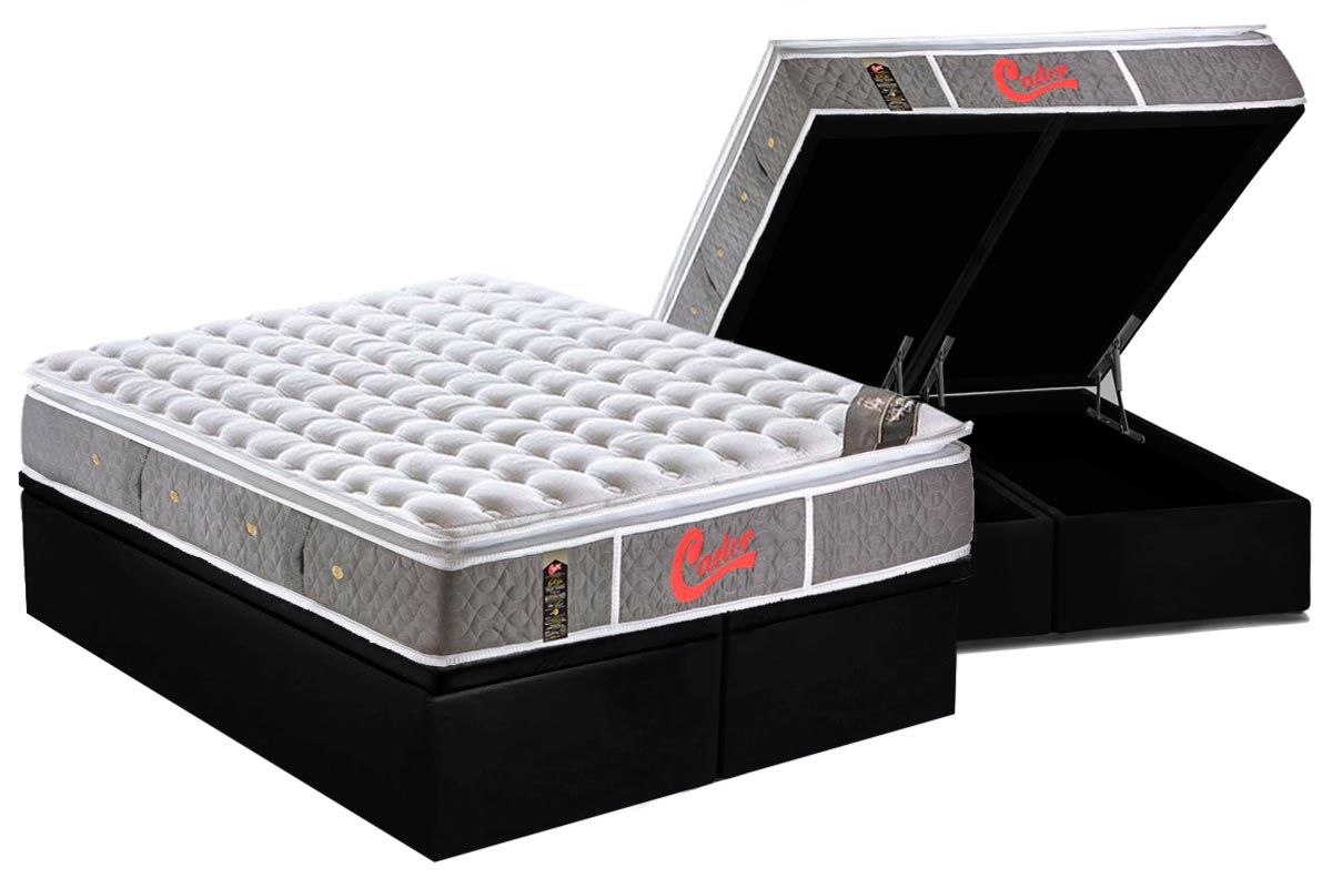 Cama Box Baú CRC +Colchão Molas LightStres Castor