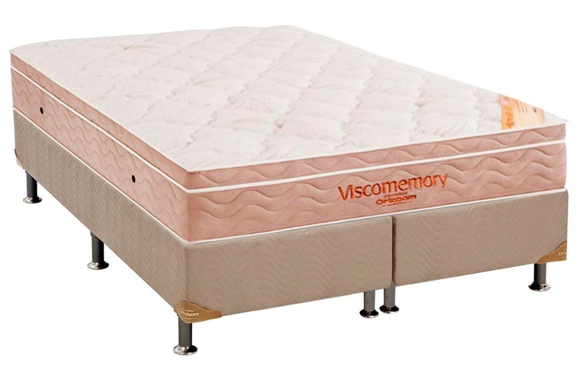 Cama Box CRC +Colchão Espuma D33 Viscomemory Ortobom