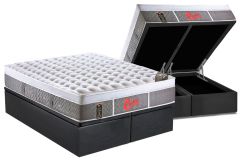 Cama Box Baú: Colchão Molas Ensacadas Castor Pocket Light Stress Oxygen New Plush Visco + Base CRC Suede Gray