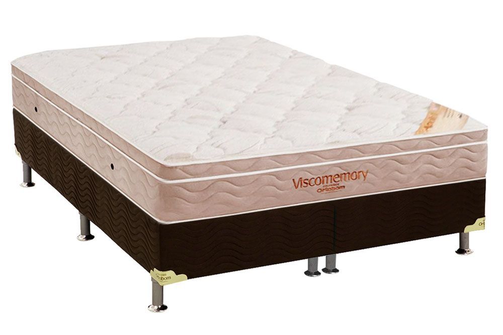 Cama Box CRC +Colchão Espuma D33 Viscomemory Ortobom