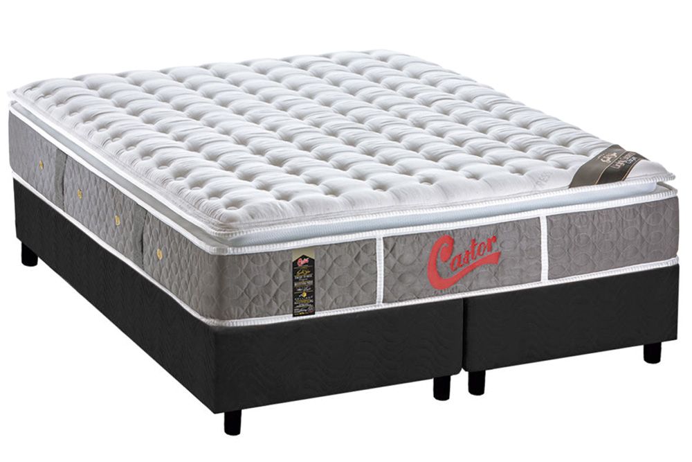 Cama Box CRC +Colchão Molas Light Stress Castor