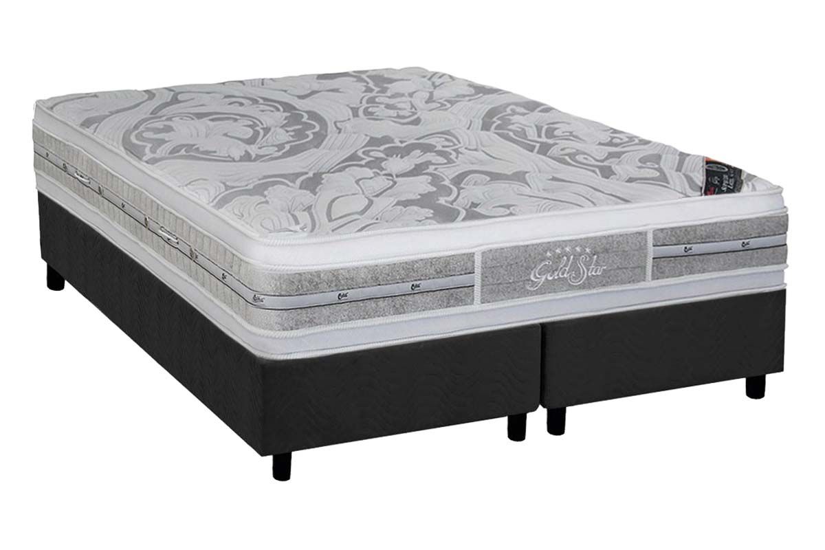 Cama Box CRC +Colchão Molas LátexPlush Castor