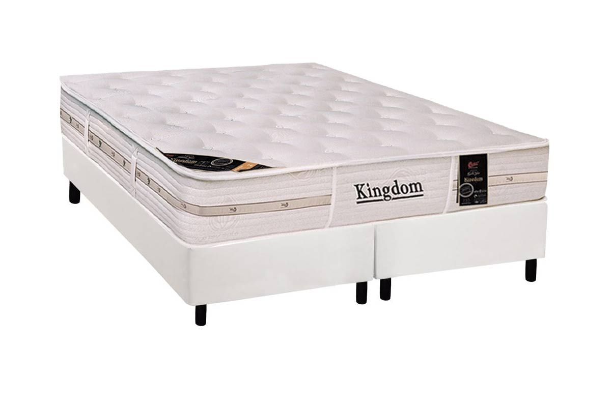 Cama Box CRC +Colchão Molas Kingdom Castor