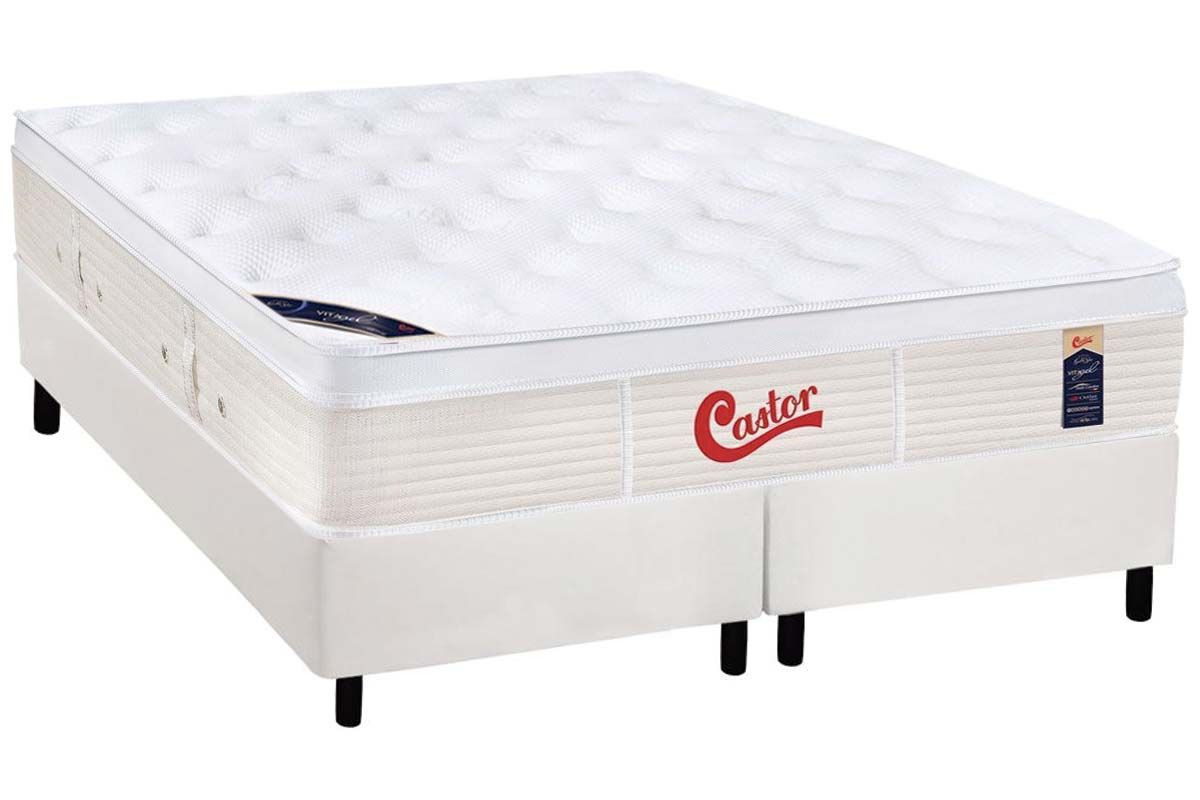 Cama Box CRC +Colchão Molas Vitagel Castor
