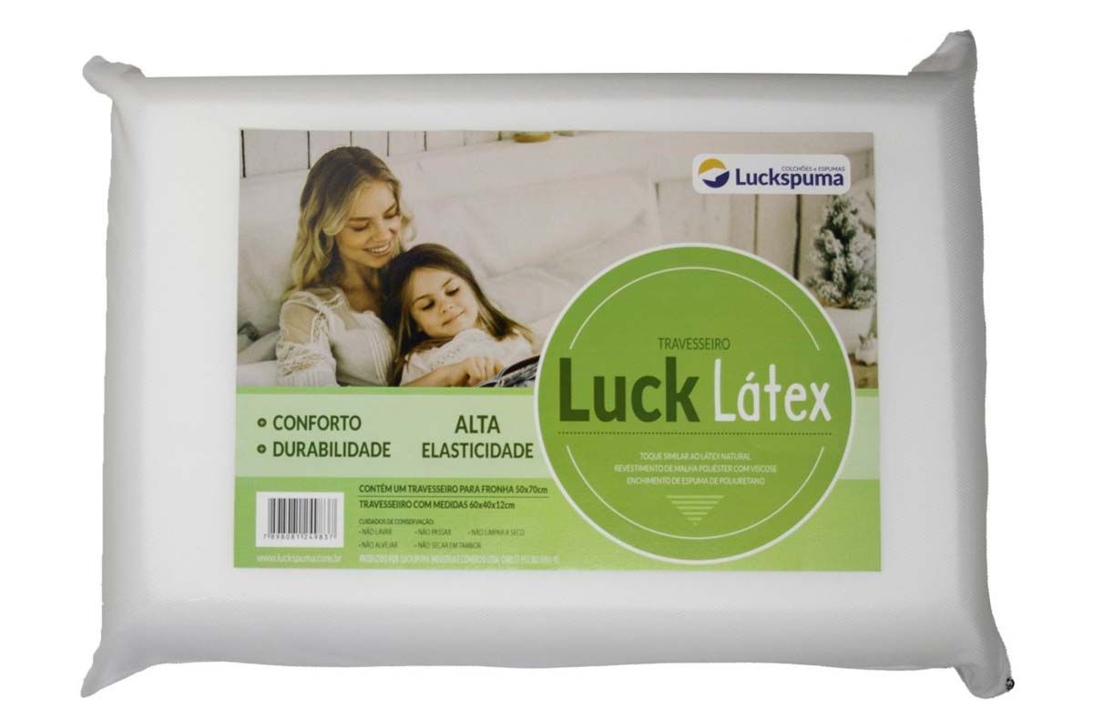 Travesseiro T. Látex HR D30 Confortável Luckspuma 60x40x12