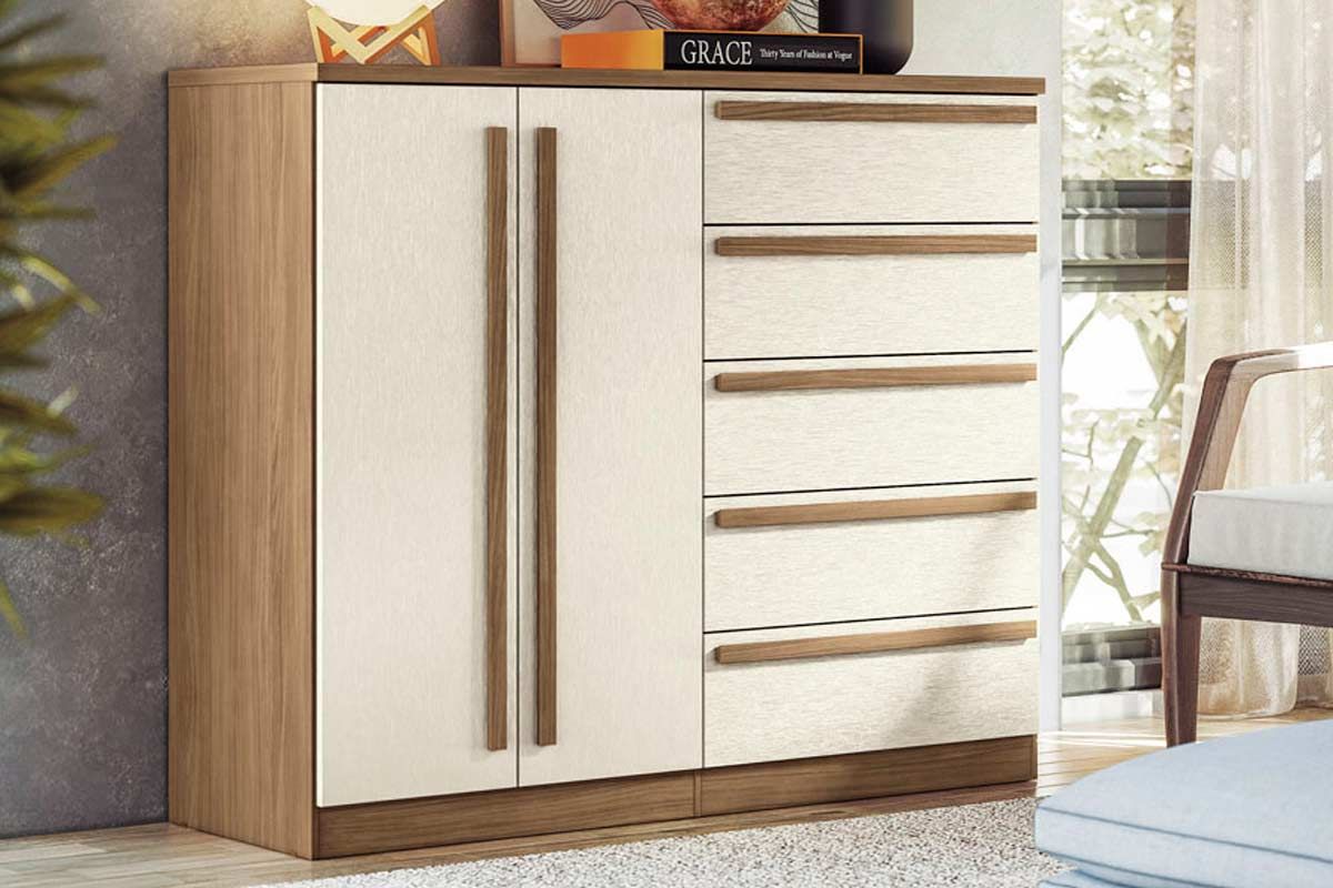 Cômoda Málaga Gold c/2 Portas 5Gavs S. Andirá