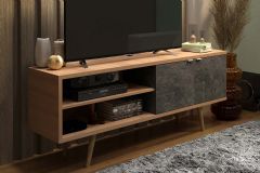 Rack Bancada p/ TV até 55 Pol R1482 c/2 Portas e 2 Nichos 160cm Tecno Mobili