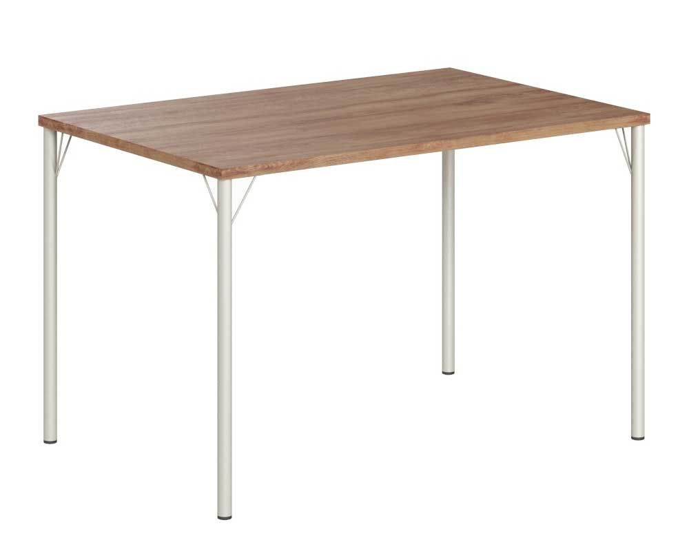 Mesa Jantar 1586 Aço c/Tampo Madeirado 120x80cm Preto/Freijo Carraro