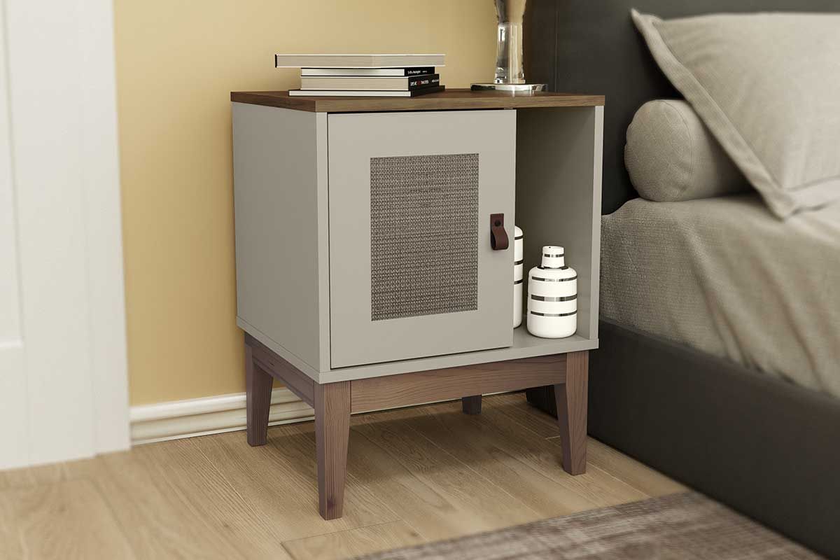 Mesa Lateral p/ Sala MB 1004 c/1 Porta e 1 Nicho Movelbento