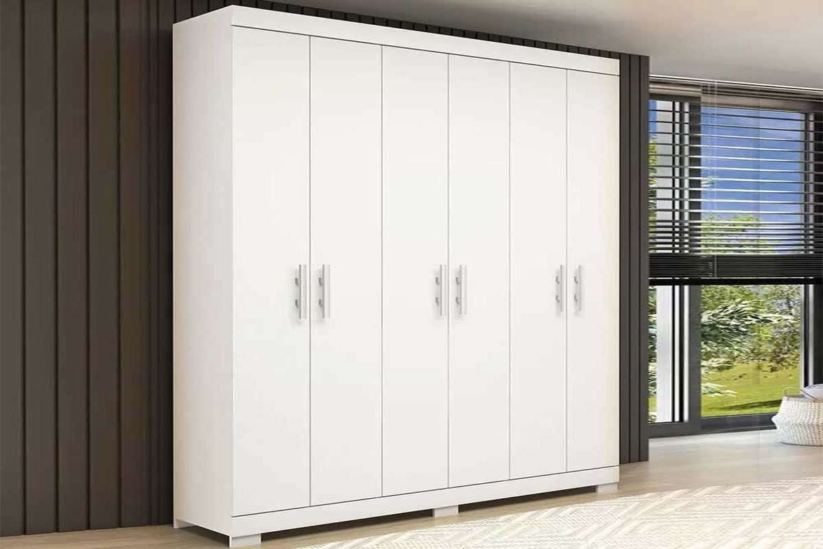Guarda Roupa Casal 6 Portas e 2 Gavetas Lana Cinamomo ACP