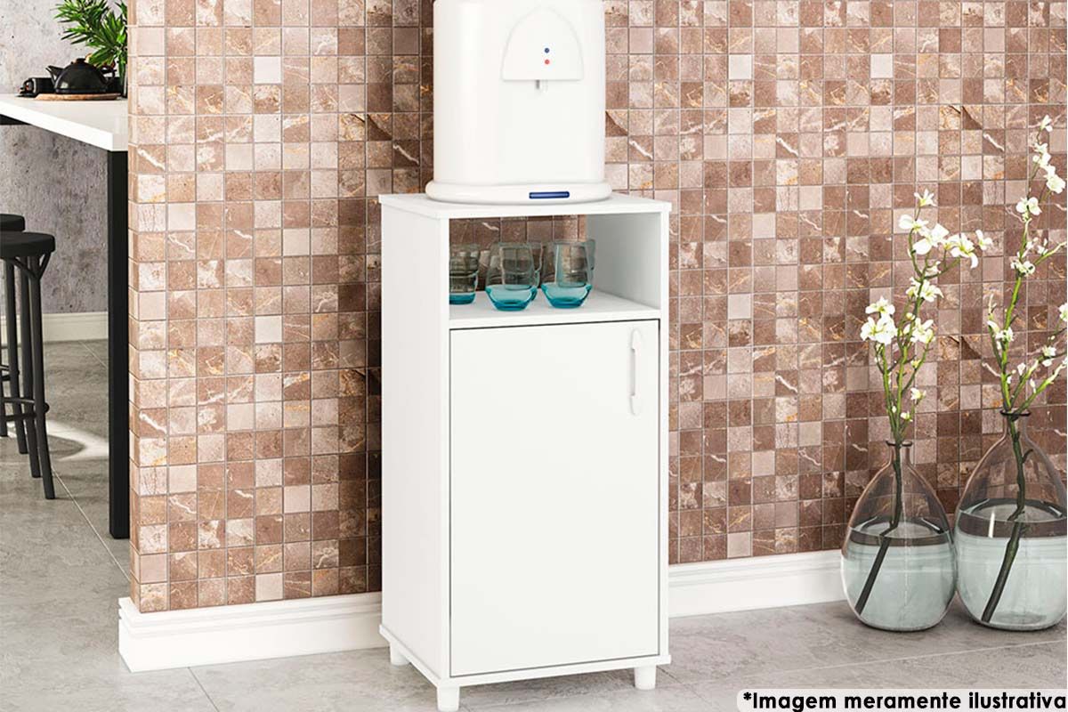 Balcão Lavanderia p/ Água c/1 Porta 42cm Branco - Politorno
