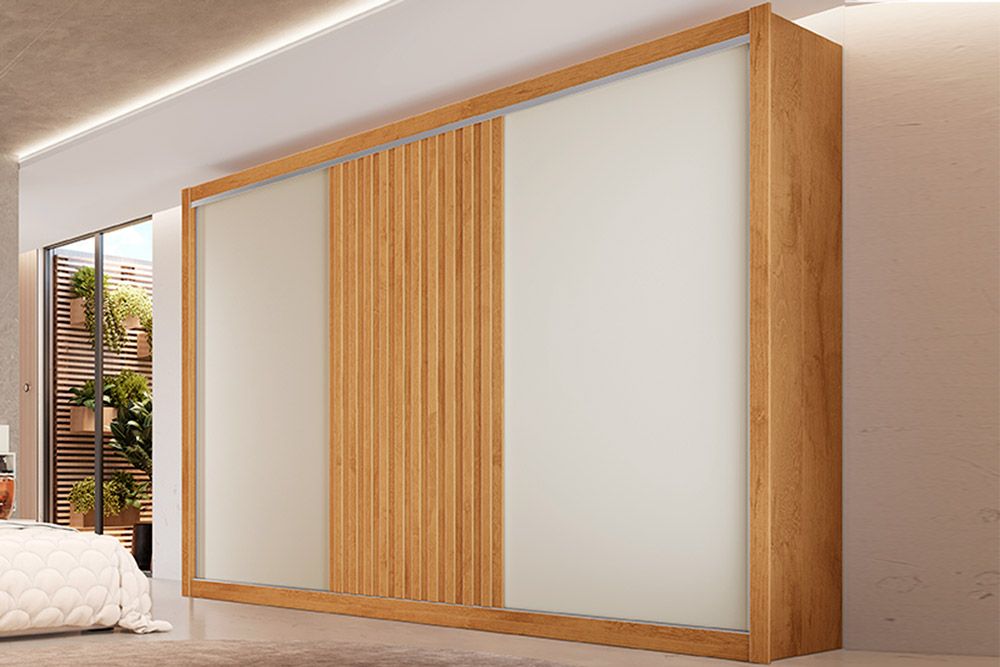 Guarda Roupa Casal 3 Portas Correr Vitória Europa