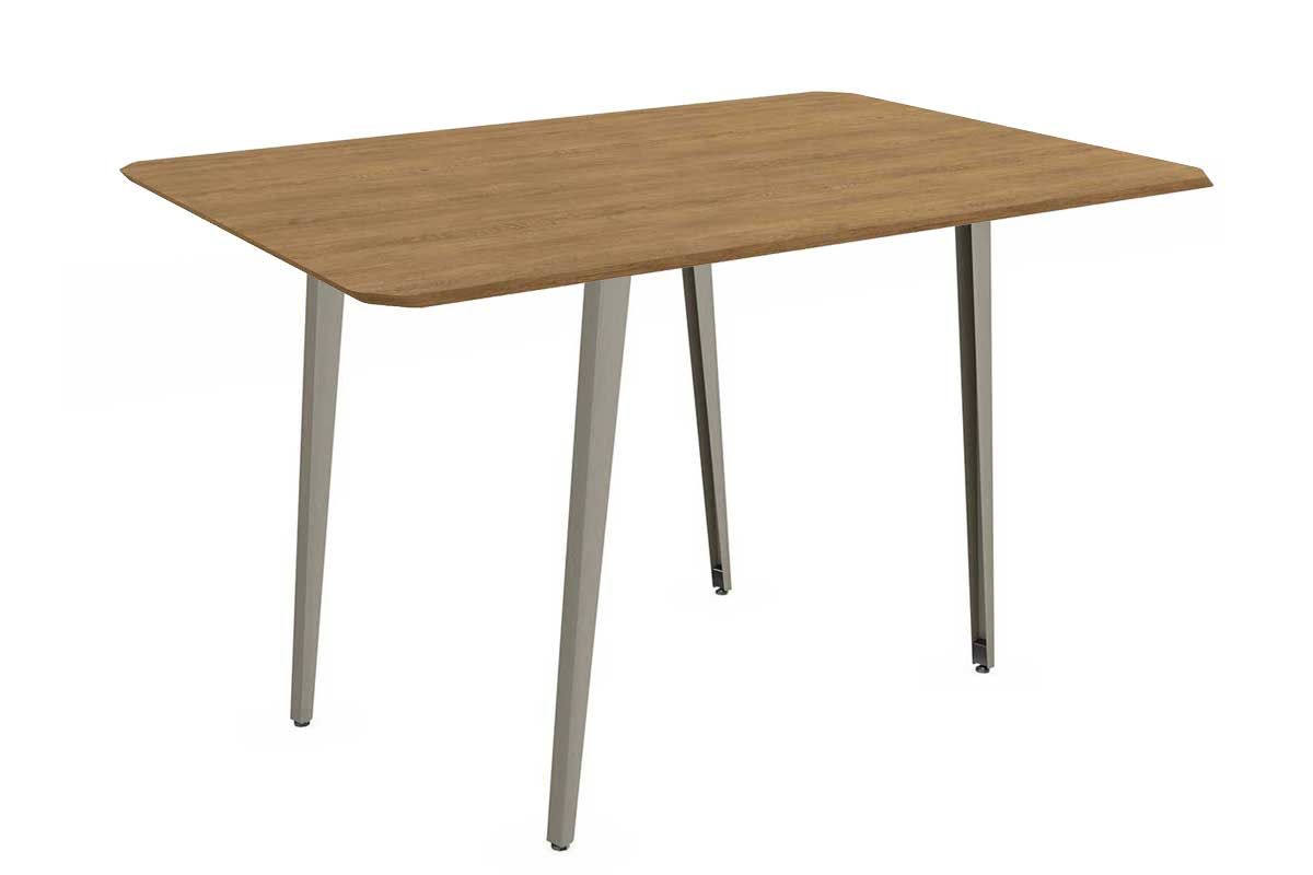 Mesa Jantar Iguaçu Aço c/ Tampo Madeirado 160x90cm Kappesberg