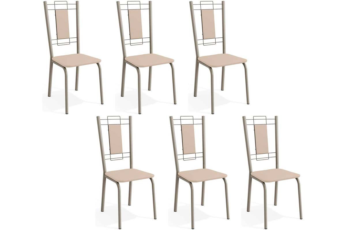Cadeira Jantar Florença C005NK Aço Kit 6 Un Kappesberg