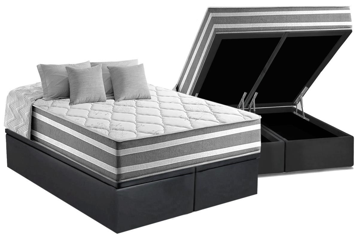 Cama Box Baú CRC +Colchão Molas Duo Sono Anjos