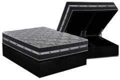 Cama Box Baú Filhão +Colchão Molas Black Anjos