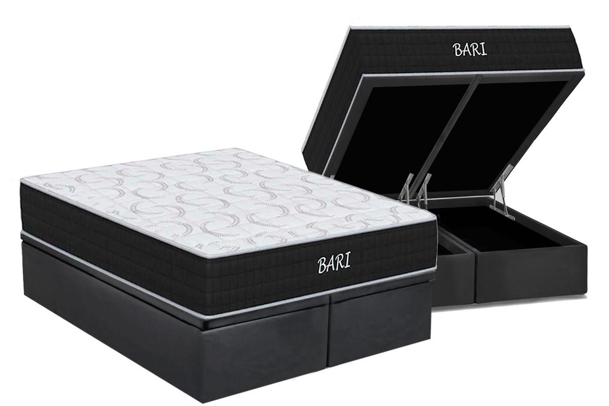 Cama Box Baú CRC +Colchão Espuma D45 Bari Orthoflex