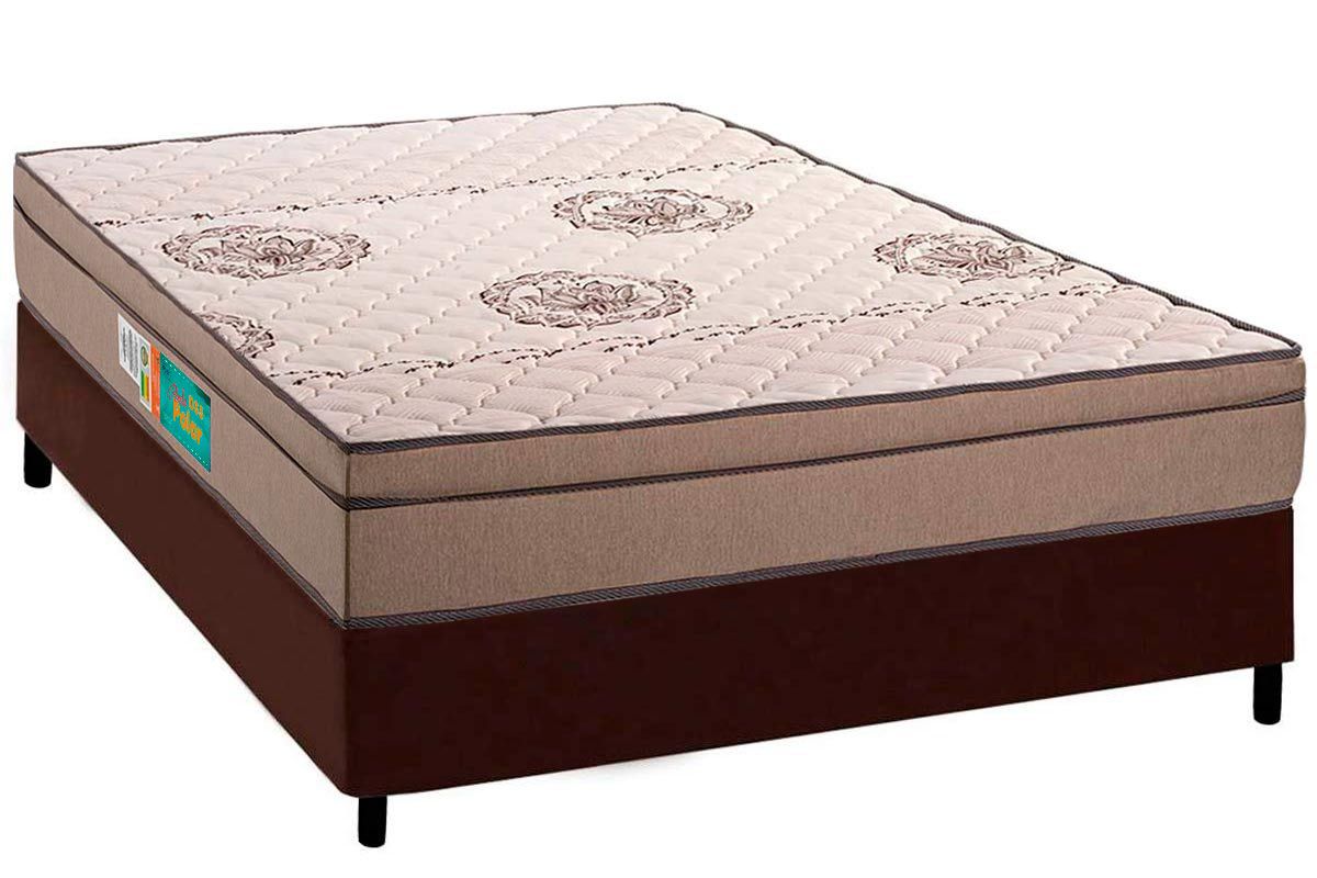 Cama Box CRC +Colchão Espuma D33 Pérola Polar