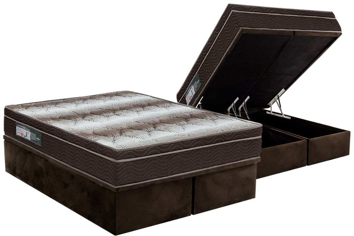 Cama Box Baú CRC +Colchão Ortopédico Light Ortobom