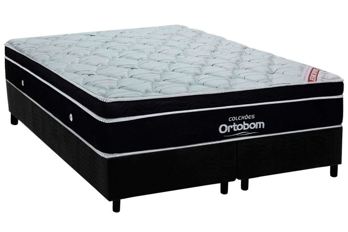 Cama Box CRC +Colchão Molas Elegant Ortobom