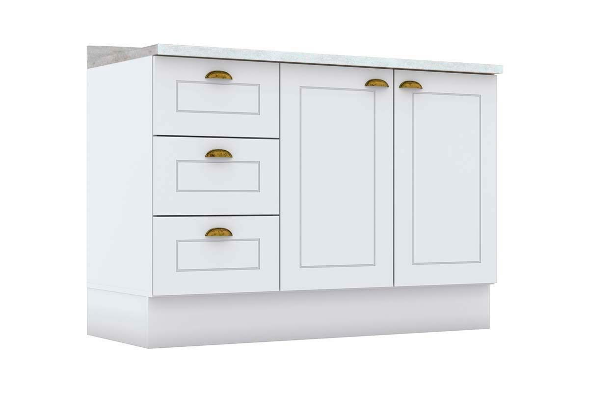 Balcão Cozinha Henn p/ Pia c/Tampo Americana c/2 Portas e 3 Gavetas 120cm