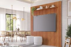 Painel Home p/TV até 65 Pol Maragogi c/ Prateleira Ripado 185x220cm - Permóbili