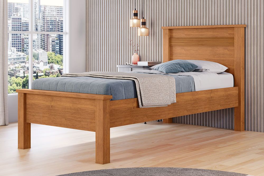 Cama Solteiro Barcelona Branco Conquista