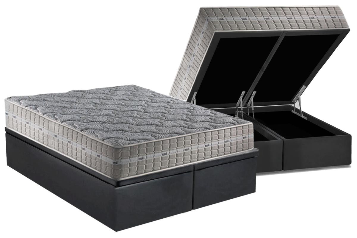 Cama Box Baú CRC +Colchão Molas Royal Anjos