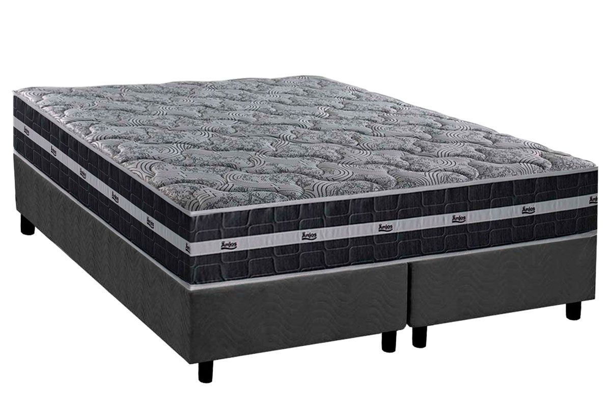 Cama Box CRC +Colchão Molas Graphite Anjos