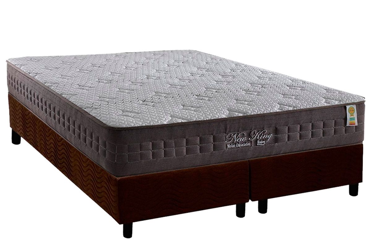 Cama Box CRC +Colchão Molas New King Anjos